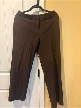 Petite Dark Brown Stretch Dress Pants